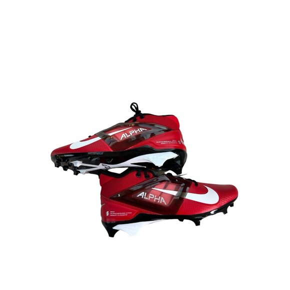 NEW Nike Alpha Menace 4 Pro Football Cleats Red White FD7037-600 Men’s Sz 12 - Picture 6 of 11